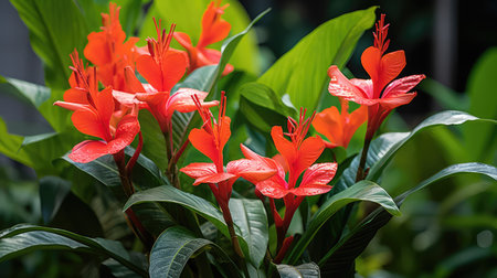 foliage tropical plant backgroundの素材