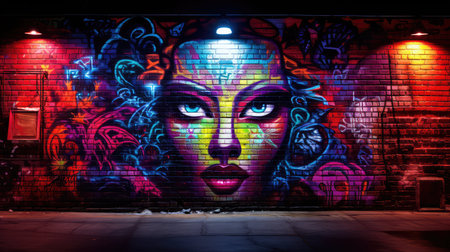 street spotlight brick wallの素材