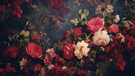 floral victorian textureの素材