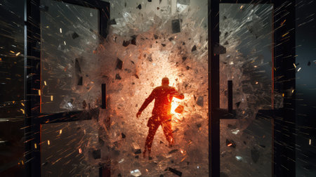 exit break glass emergencyの素材