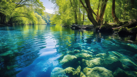 crystal blue spring backgroundの素材