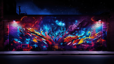 colors brick wall nightの素材