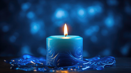 wax blue candleの素材