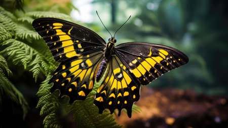 colors black and yellow butterflyの素材