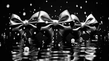 pool black white christmas bow imagesの素材