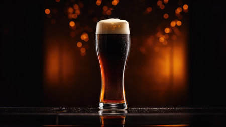 head beer on blackの素材