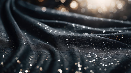 evening black sequin fabricの素材