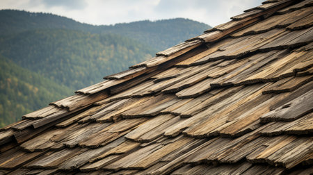 mountains wood shake roofの素材