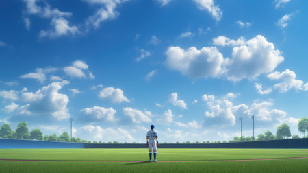 player baseball field blue skyの素材