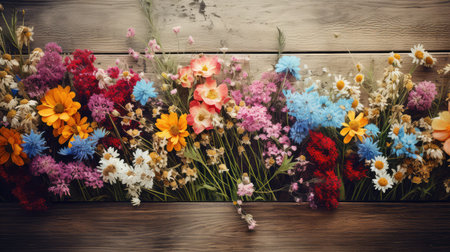 weathered wood background flowerの素材