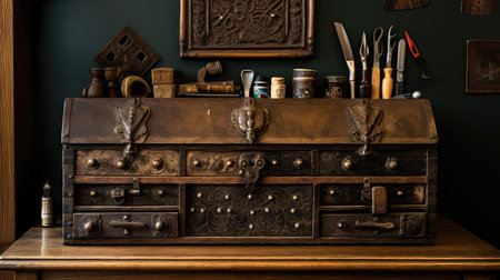 ornate wooden tool boxの素材