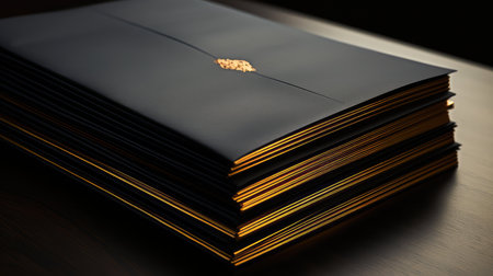 stationery black and gold letterheadの素材