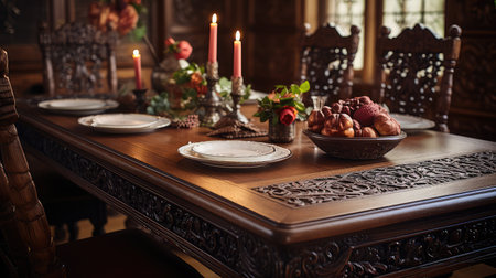 antique brown wood tableの素材