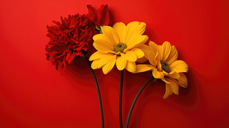 composition yellow red backgroundの素材