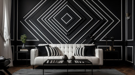 harmony black and white geometric patternの素材