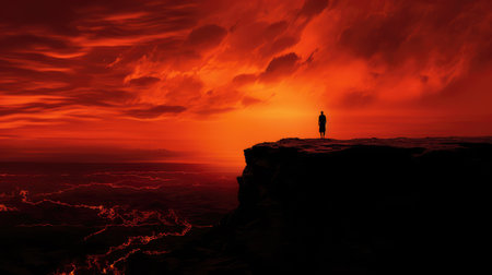 silhouette blood red skyの素材