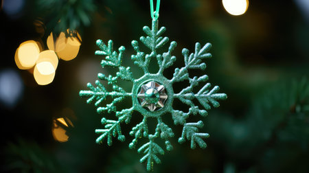 christmas green snowflakesの素材