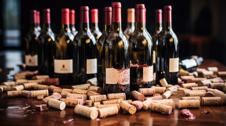 celebration empty wine bottlesの素材