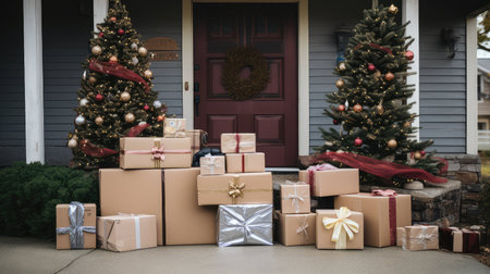 truck holiday shipping boxesの素材