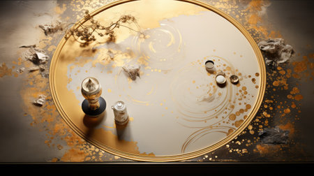 decorative gold leaf circleの素材