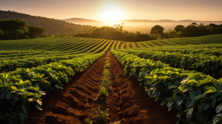 plantation coffee fieldの素材