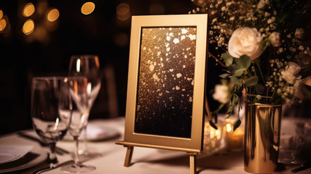reception gold confetti menu cardの素材