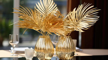 decor gold palm leavesの素材