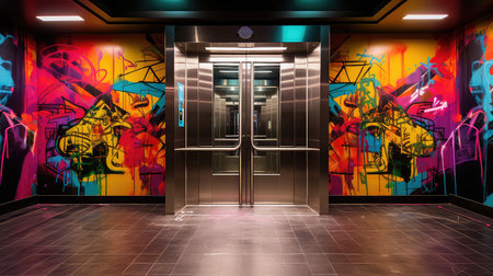vibrant elevator doorの素材