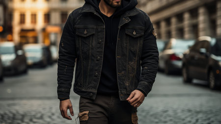 denim cozy black familyの素材