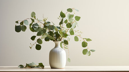 organic eucalyptus on whiteの素材