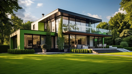 modern house greenの素材