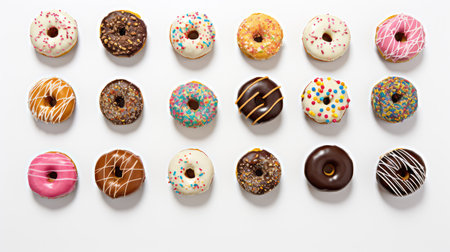 toppings donut white backgroundの素材