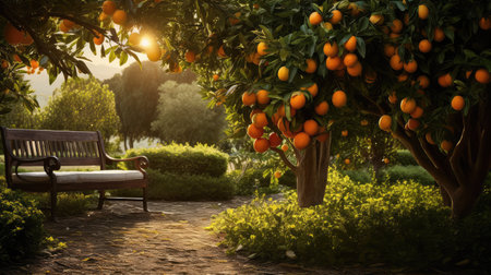 garden citrus treesの素材