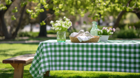 picnic green ginghamの素材