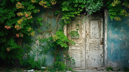 wooden door backgroundの素材