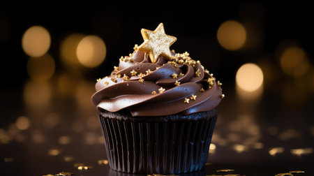 chocolate cupcakes gold starsの素材