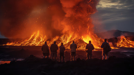 eruption fire volcanoの素材