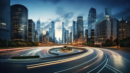 traffic curving roadの素材