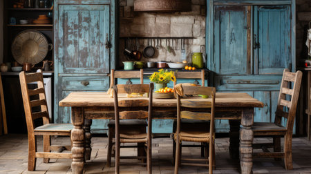 reclaimed rustic kitchen tableの素材
