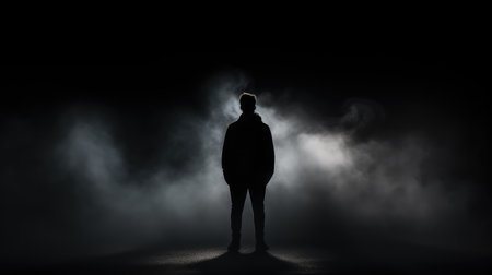 dramatic large black backgroundの素材