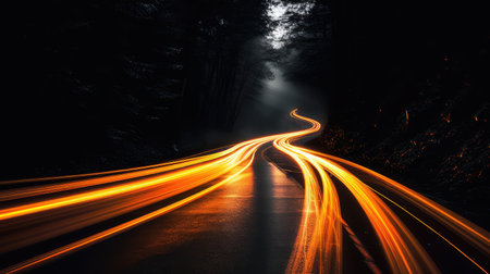 car orange light streaksの素材