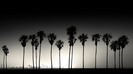 row palms black and whiteの素材