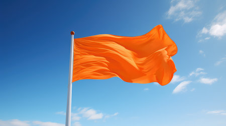 fluttering orange flagの素材