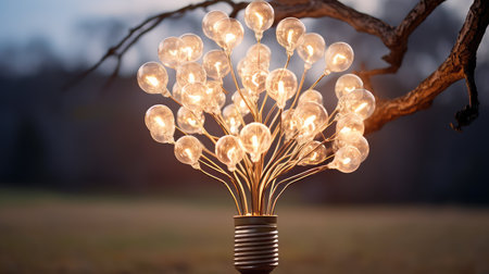 closeup light bulb treeの素材