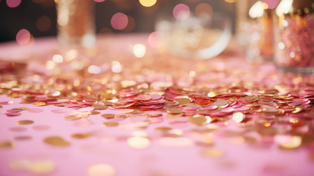 celebration pink gold confettiの素材