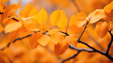 warm orange leaves backgroundの素材
