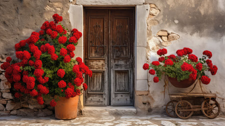 entrance red flower frameの素材