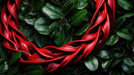 festive red ribbon textureの素材