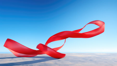 fluttering long red ribbonの素材