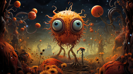 tentacles space orangeの素材